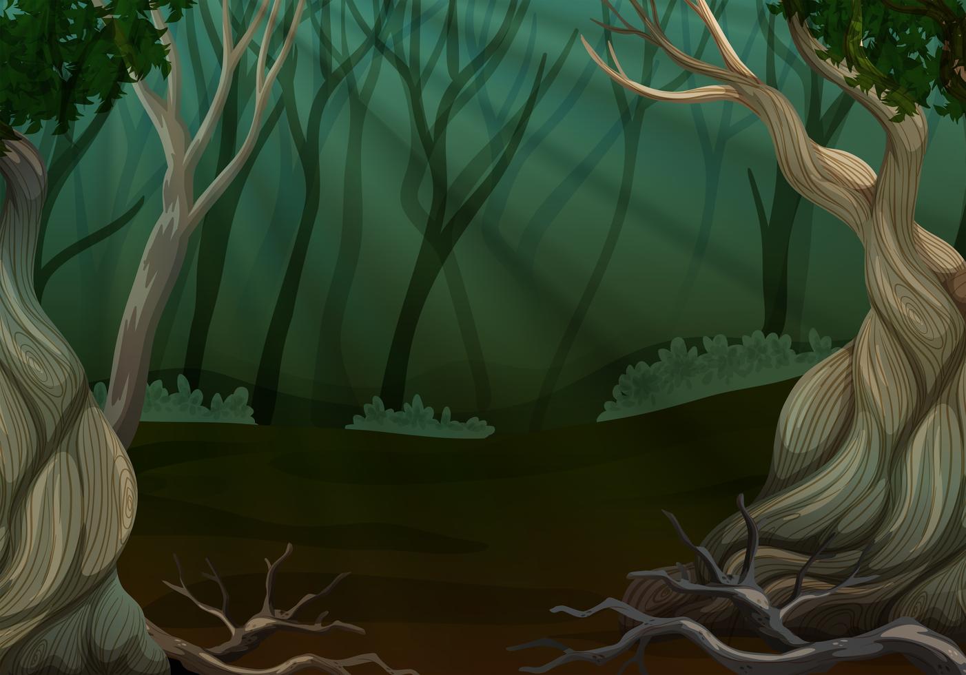 Deep forest scene with many trees 296104 Vector Art at Vecteezy