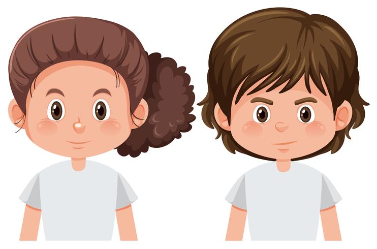 Personaje de niño y niña vector