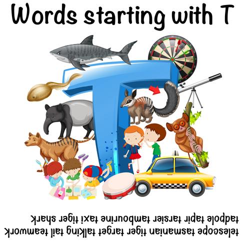 English words starting with T vector