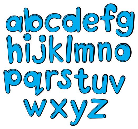 Letters of the alphabet in blue color vector