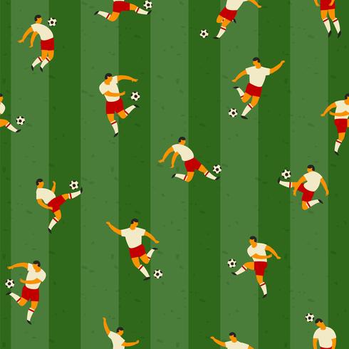 Soccer players. Vector seamless pattern.