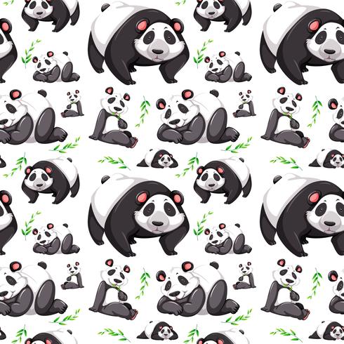 Panda bear seamless background vector