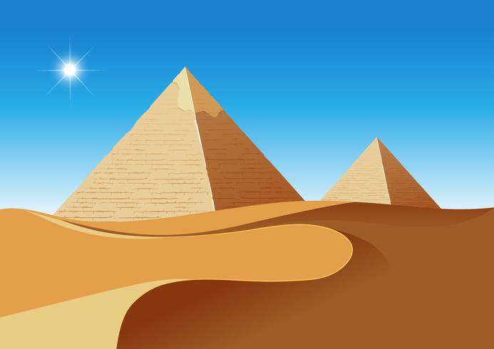 A desert scence with pyramids vector