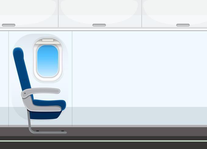 Empty aircraft cabin background vector