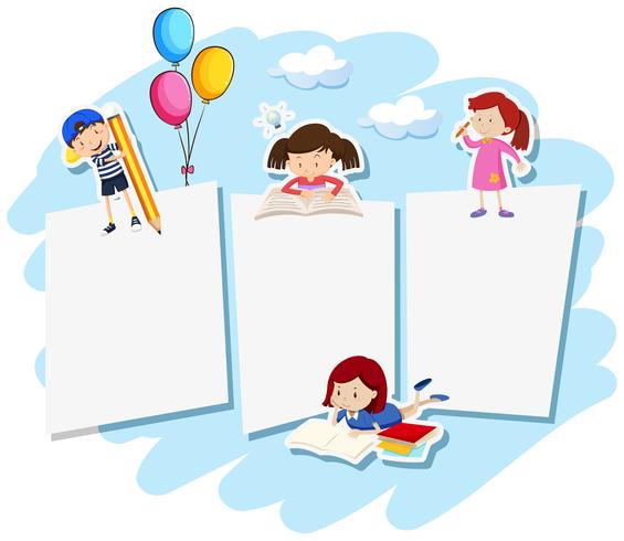 A Blank Note with Children vector