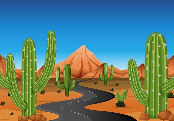 Background scene with road in the western land vector