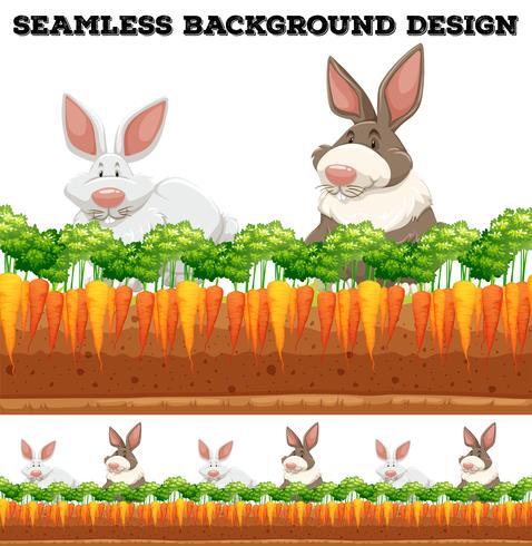 Rabbits and carrot farm vector