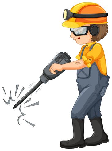 Mining Worker on White Background vector