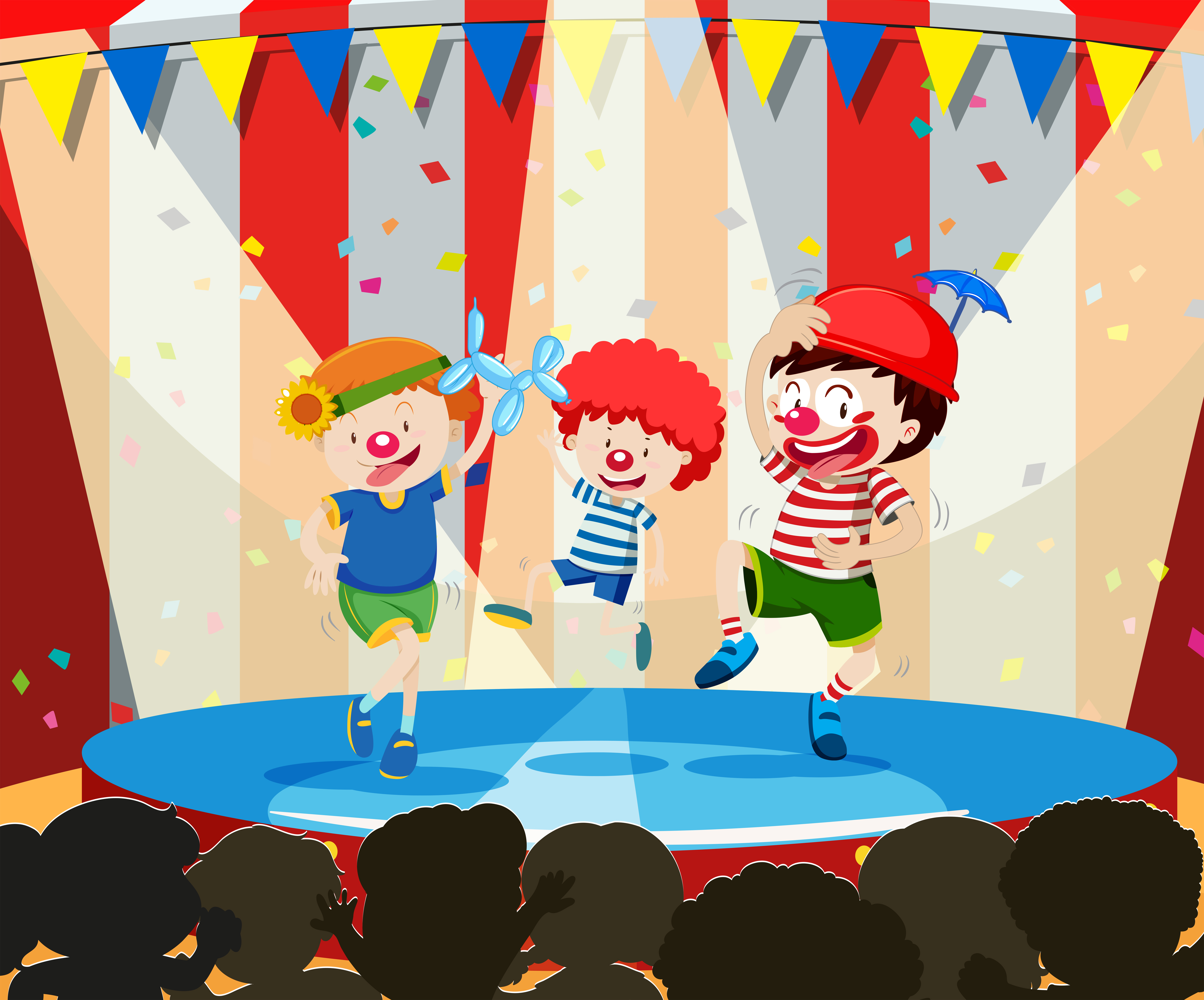 Three circus children performing - Download Free Vectors 