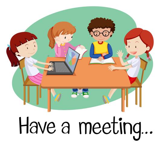 People having a meeting on white background vector