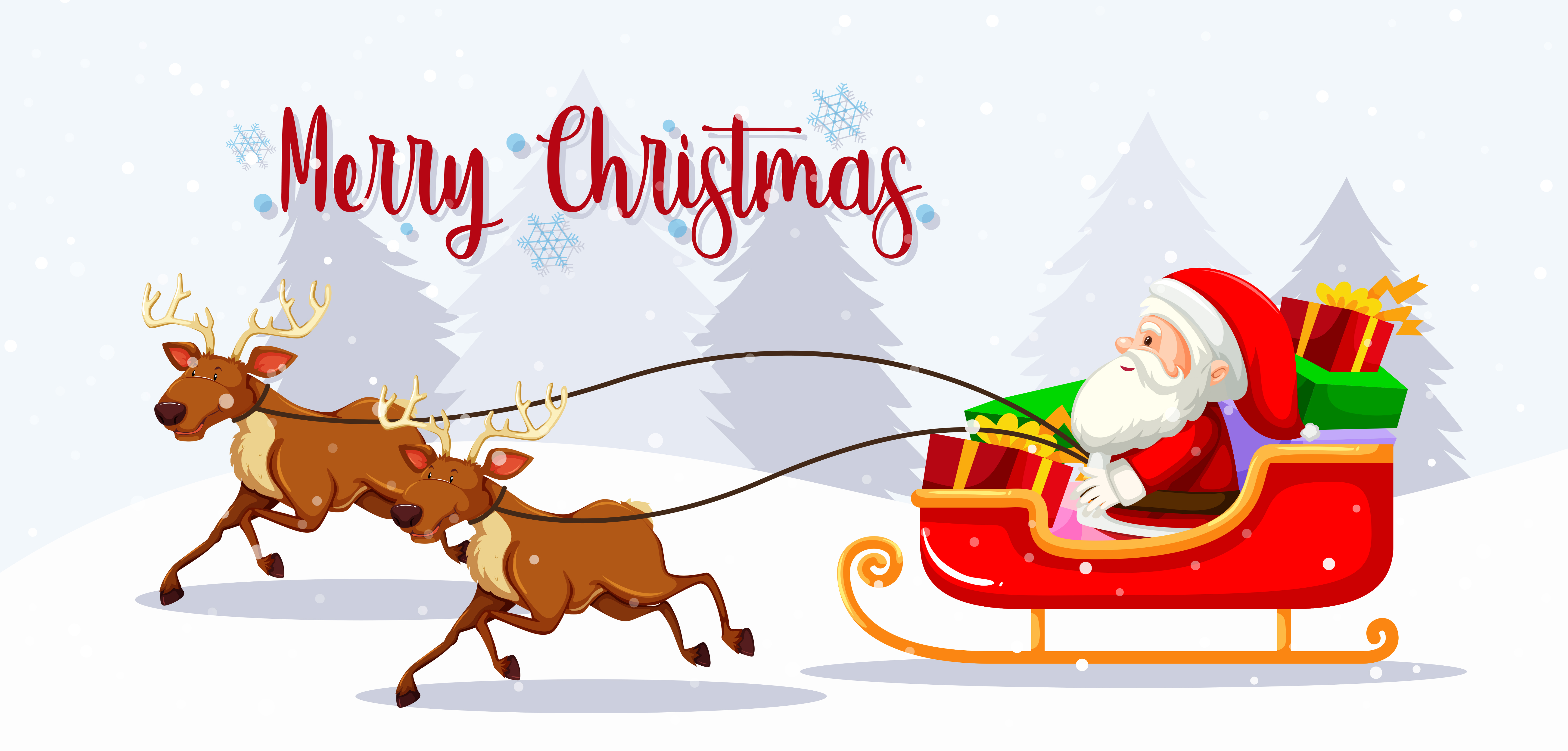 Download Merry christmas santa on sleigh - Download Free Vectors ...