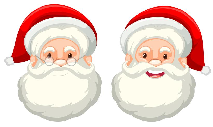 Santa claus facial expression on white background vector