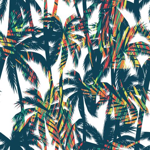 Tropical summer print with palm. vector