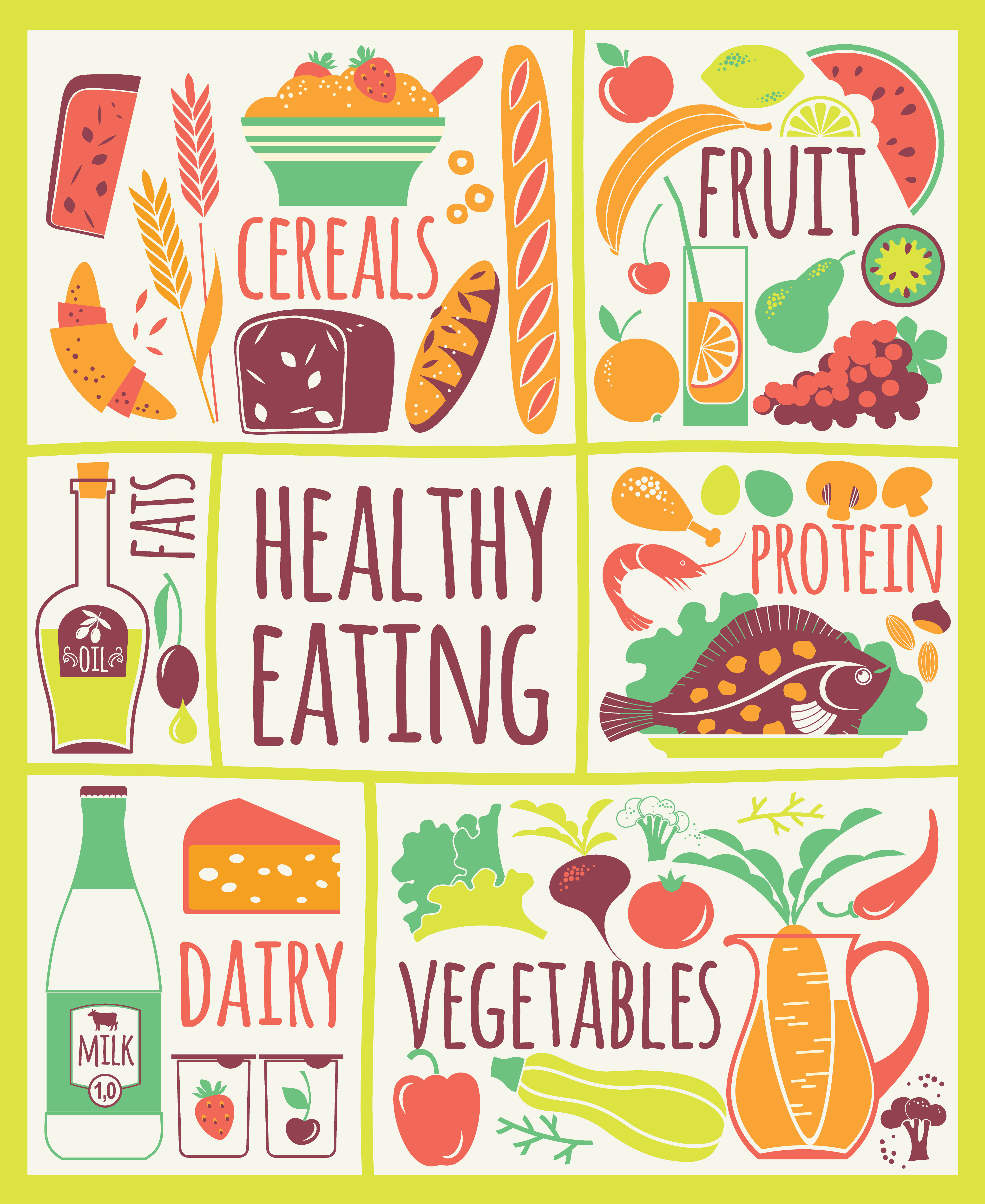 Vector Illustration Of Healthy Food 296548 Vector Art At Vecteezy