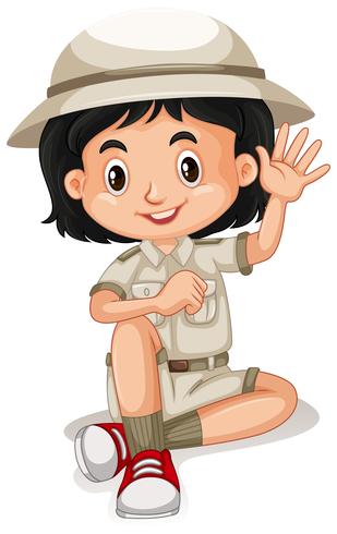 A Cute Zoo Keeper on White Background vector