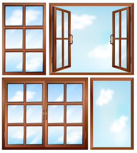 Diferentes diseños de ventanas vector