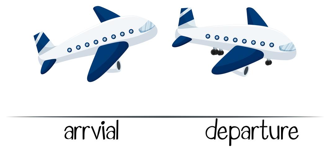 Opposite words for arrival and departure vector