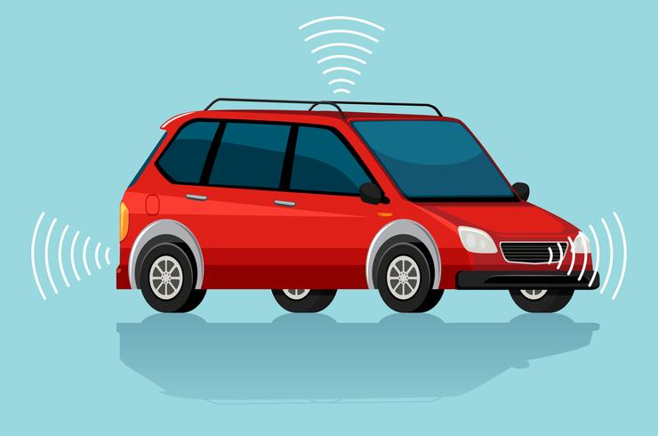 A red electric car - Download Free Vector Art, Stock Graphics & Images