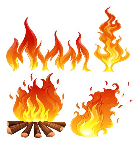 Set of flames vector