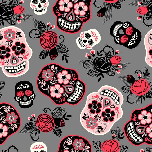 Dia de los muertos. Day of The Dead. Seamless pattern. vector