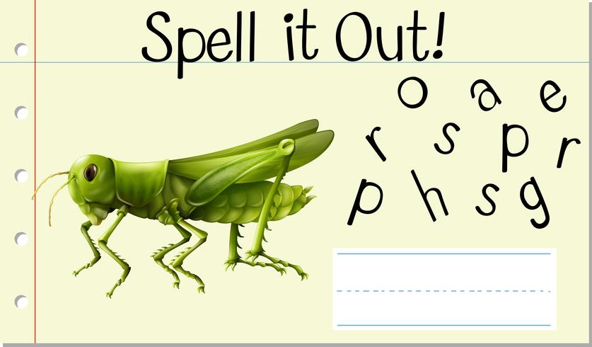 Spell it out grasshopper vector