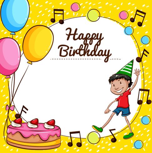 Happy birthday card template vector