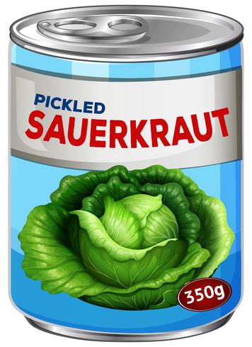 Can of pickled sauerkraut vector