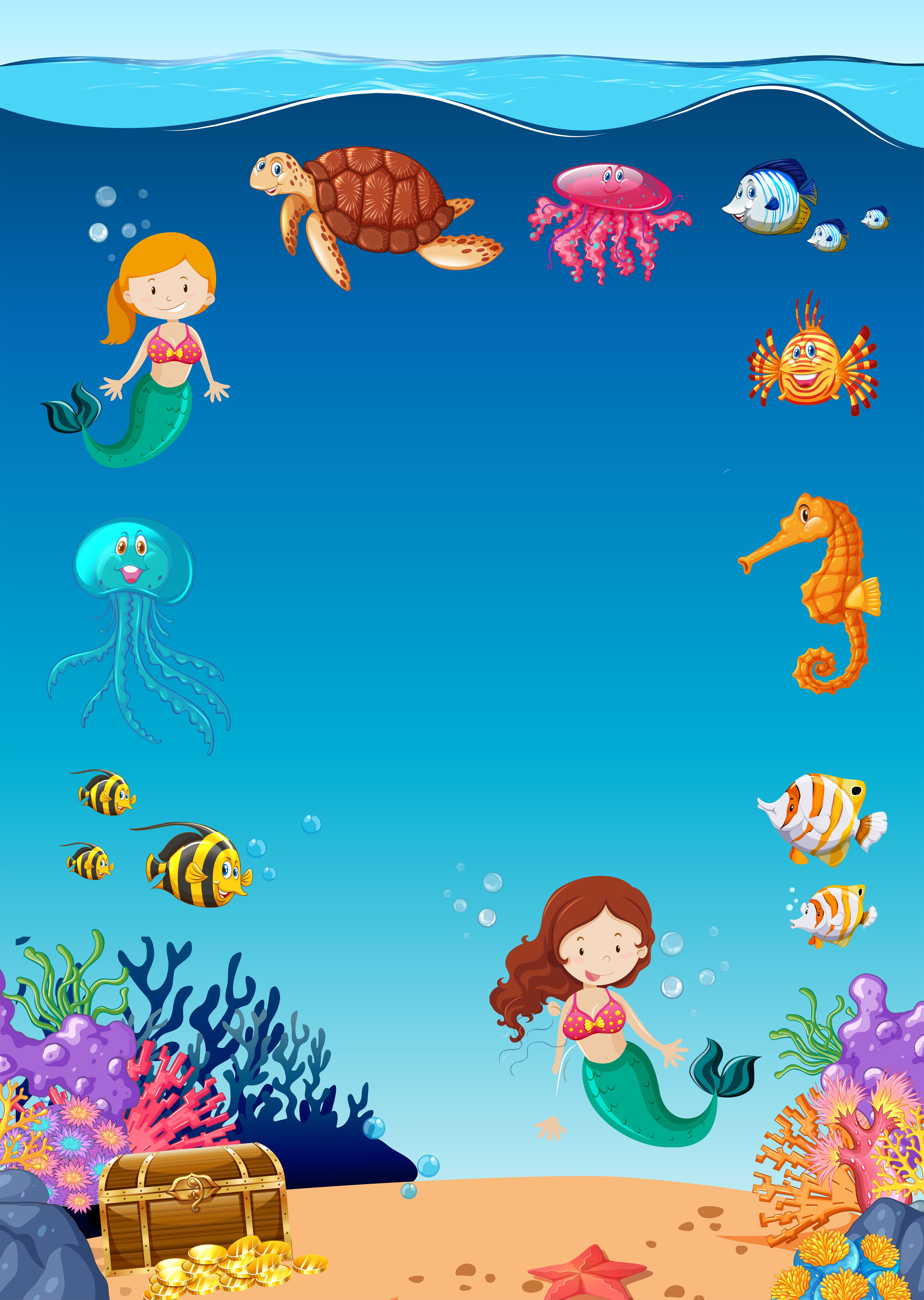 Amazing Underwater Marine Life 296708 Vector Art at Vecteezy