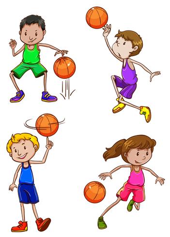 Basketball players vector