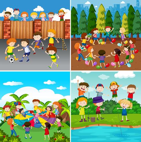 A Set of Kids and Activity vector