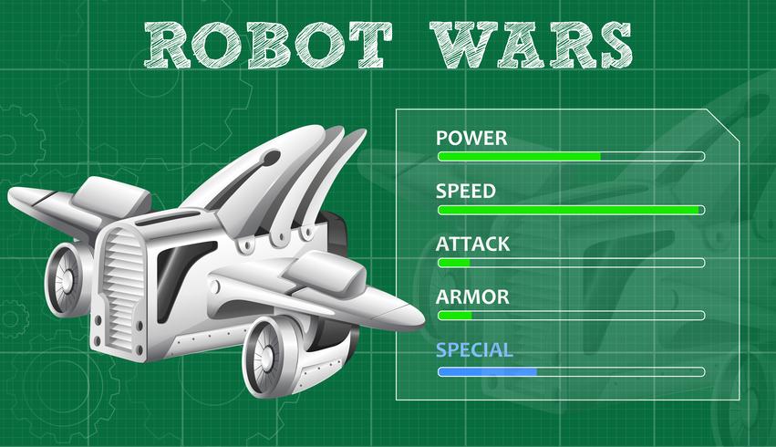 Guerras de robots con características especiales. vector