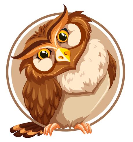 A owl sticker template vector