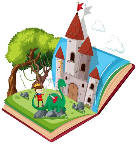 Fairy tale open book vector