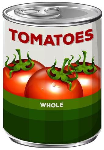 Lata de tomates enteros vector