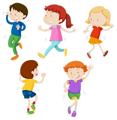 A Set of Dancing Kids - Download Free Vector Art, Stock Graphics & Images