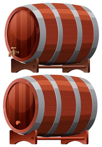 Wine Barrel on White Background vector
