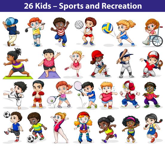 Kids engaging in different activities vector