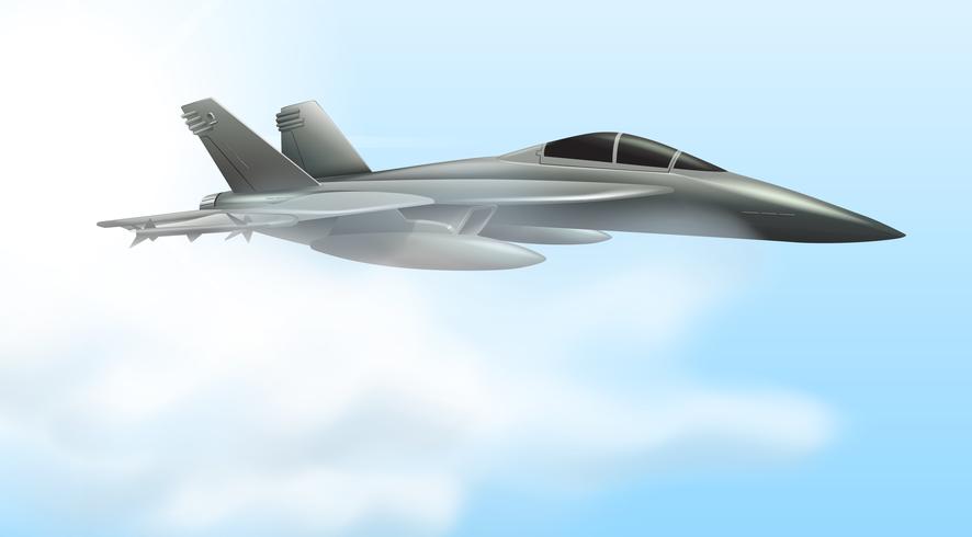 Airforce jet flying scene vector