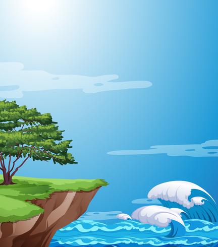 A nature cliff landscape vector