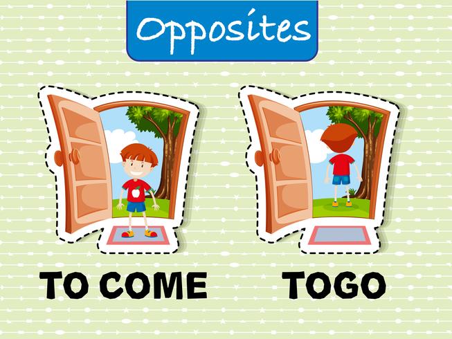 Opposite Words For Come And Go 296964 Vector Art At Vecteezy