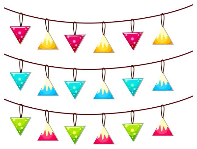 Ornaments hanging on line vector