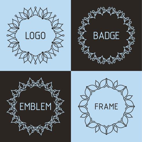 Vector outline frames and badges.