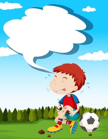 Paper design with boy and injured knee vector