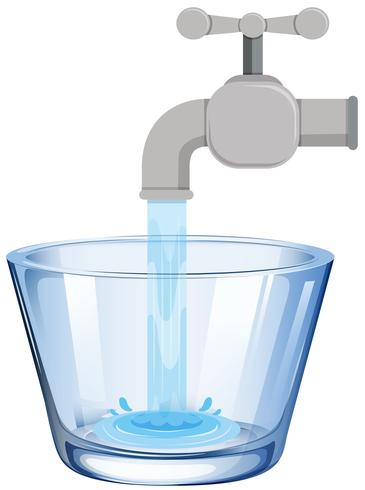 Tap water in the glass vector