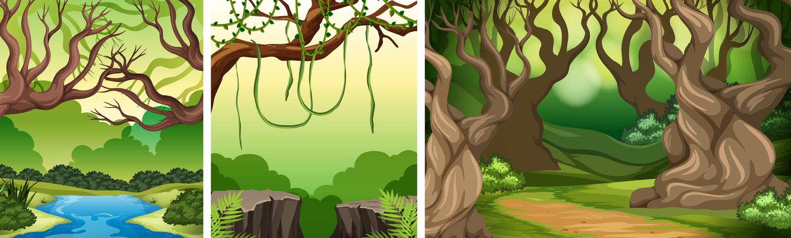 Set of nature landscape vector