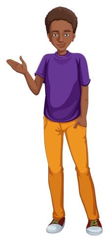 African american man in purple shirt - Download Free Vector Art, Stock Graphics & Images