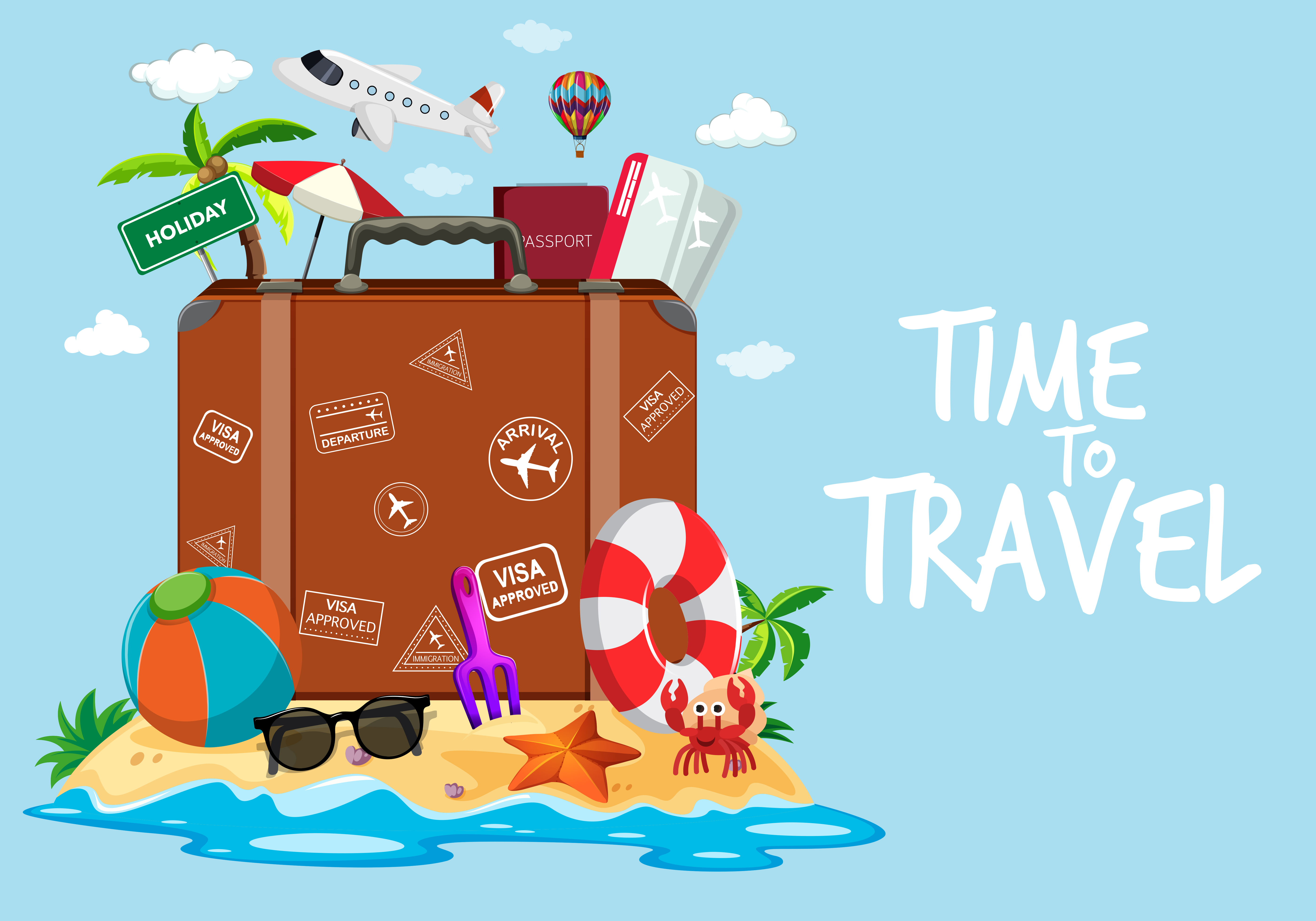 Time to travel template 297043 Vector Art at Vecteezy