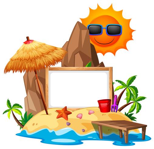 Border template with summer theme vector