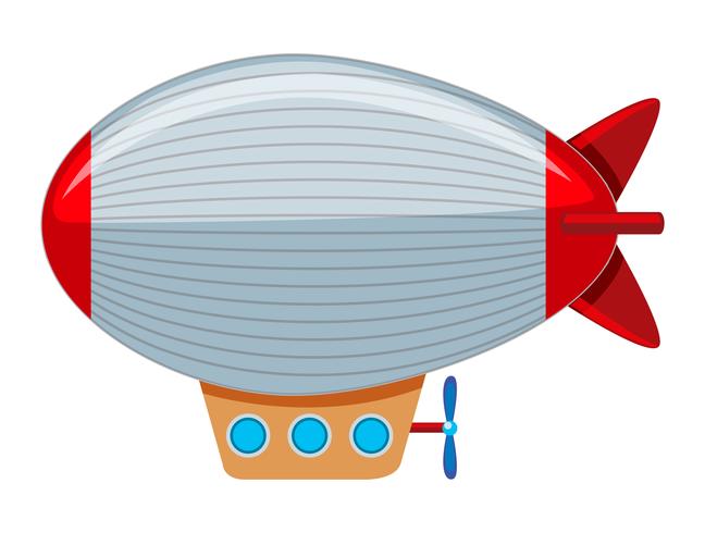 A large grey and red blimp vector