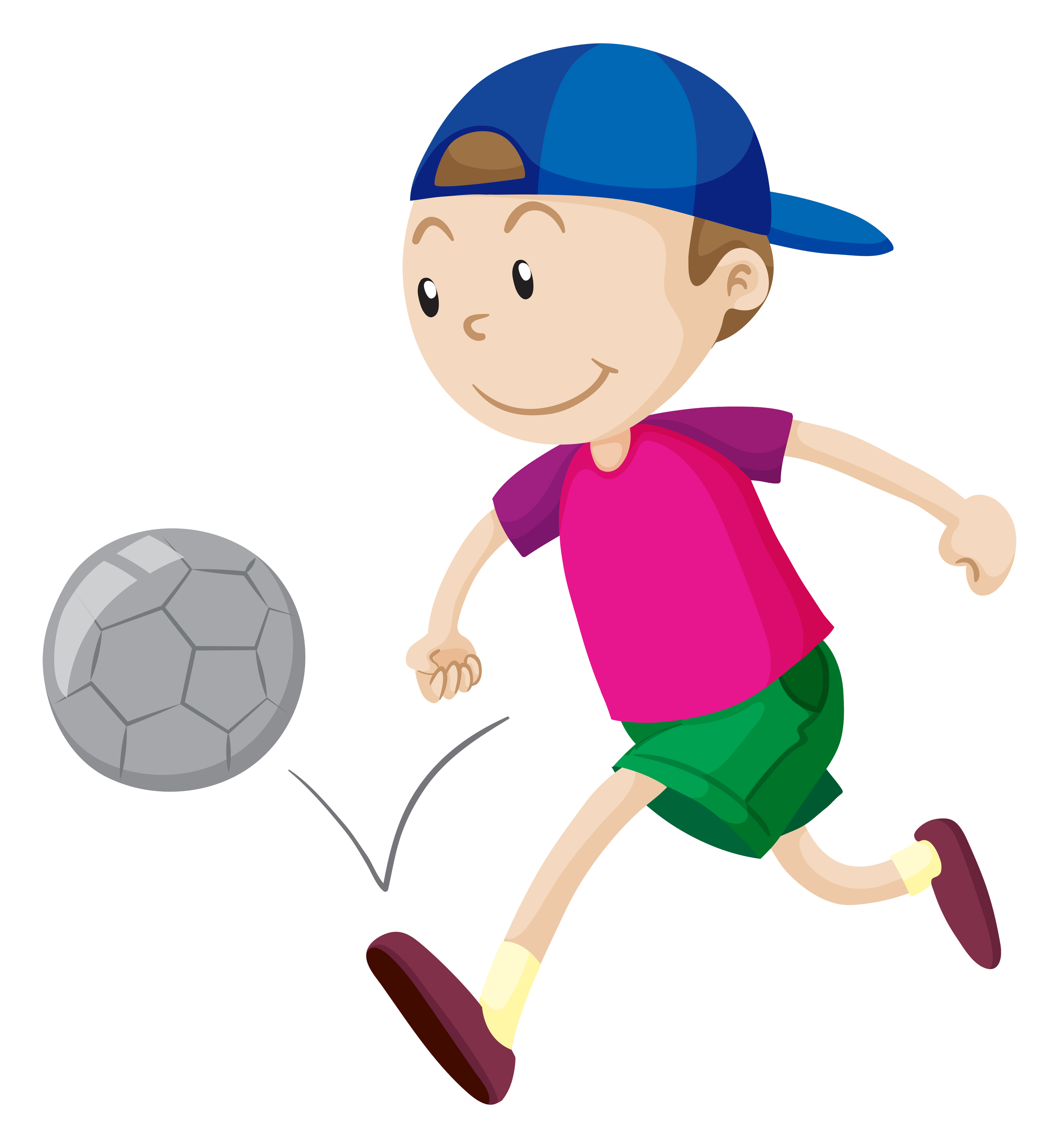 Cartoon Boy Playing Football Clip Art